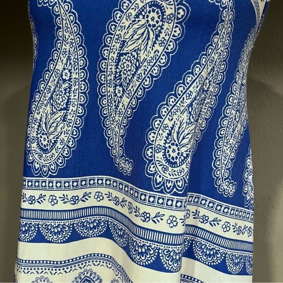 A-line swing style sleeveless paisley print mini dress - Picture 3 of 13